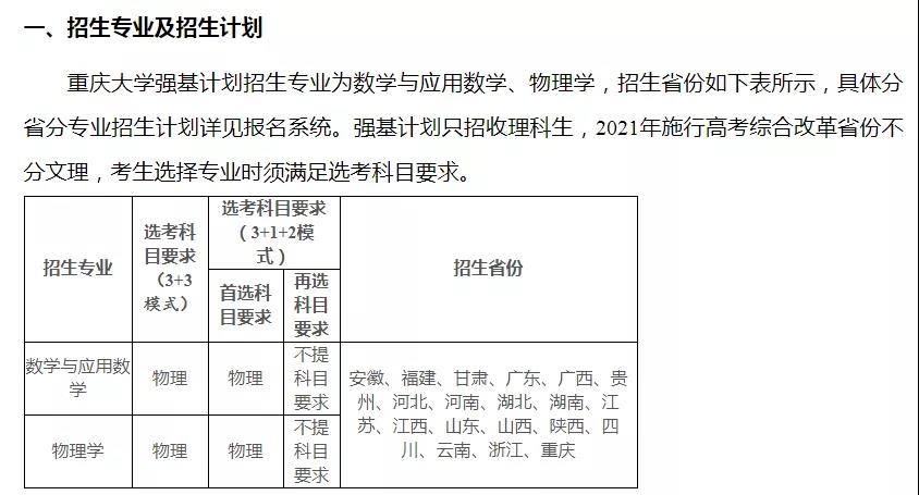 9所高校公布2021年强基计划招生简章